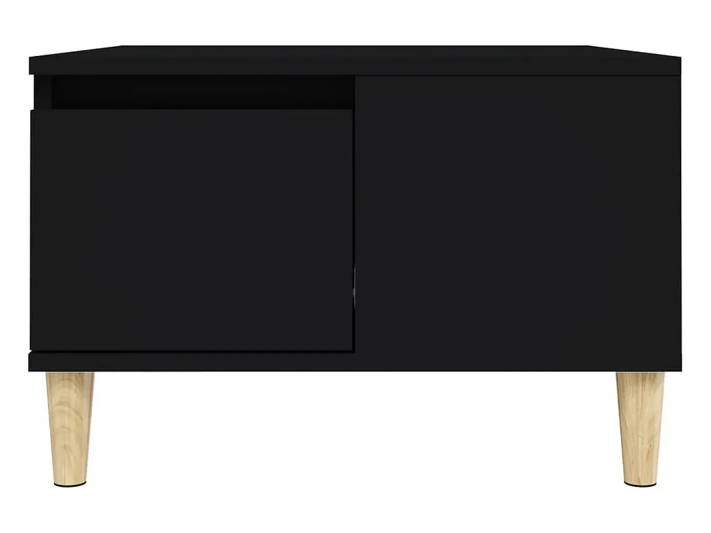 Mesa de centro madera contrachapada negro 55x55x36,5 cm
