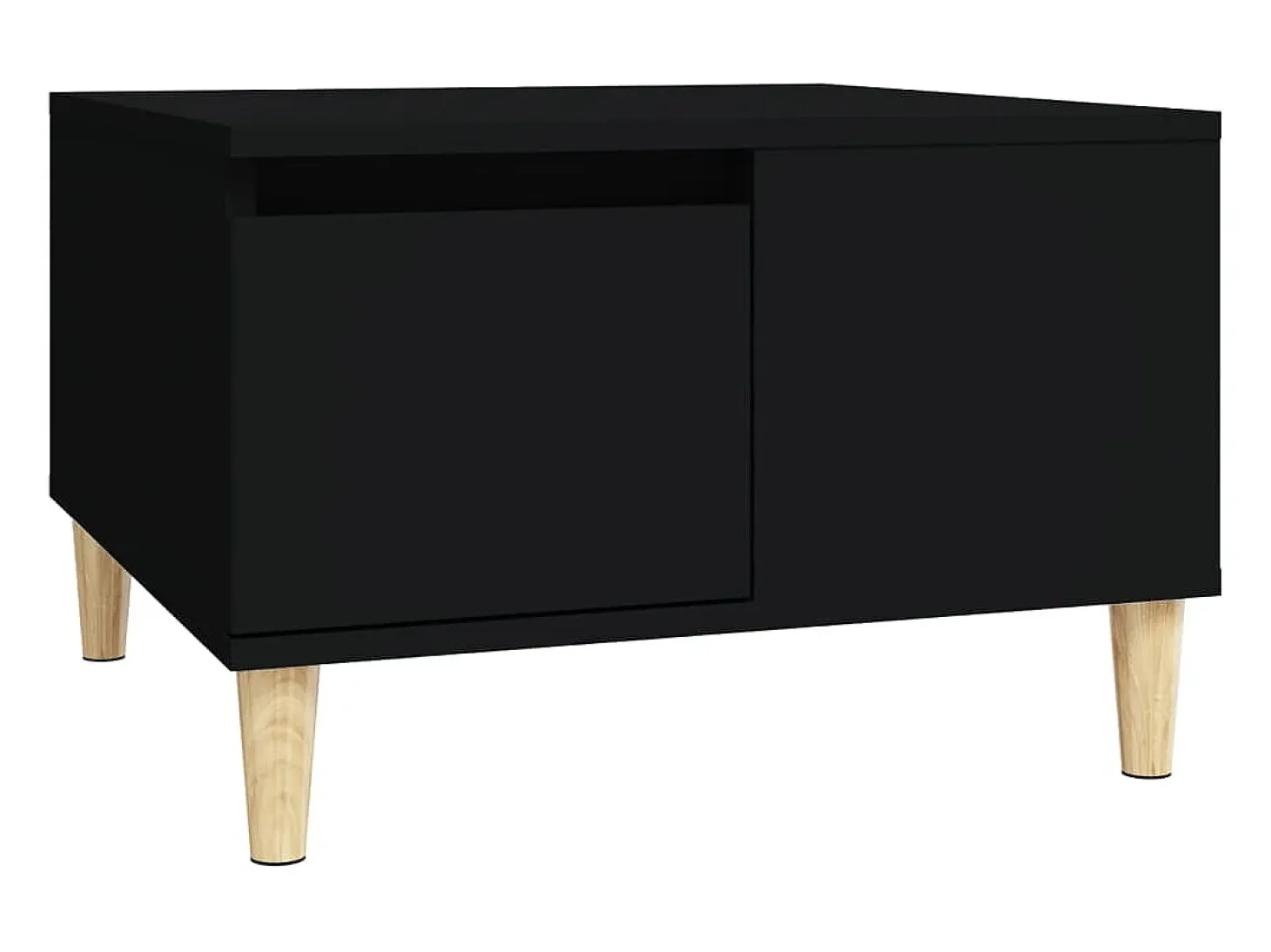 Mesa de centro madera contrachapada negro 55x55x36,5 cm
