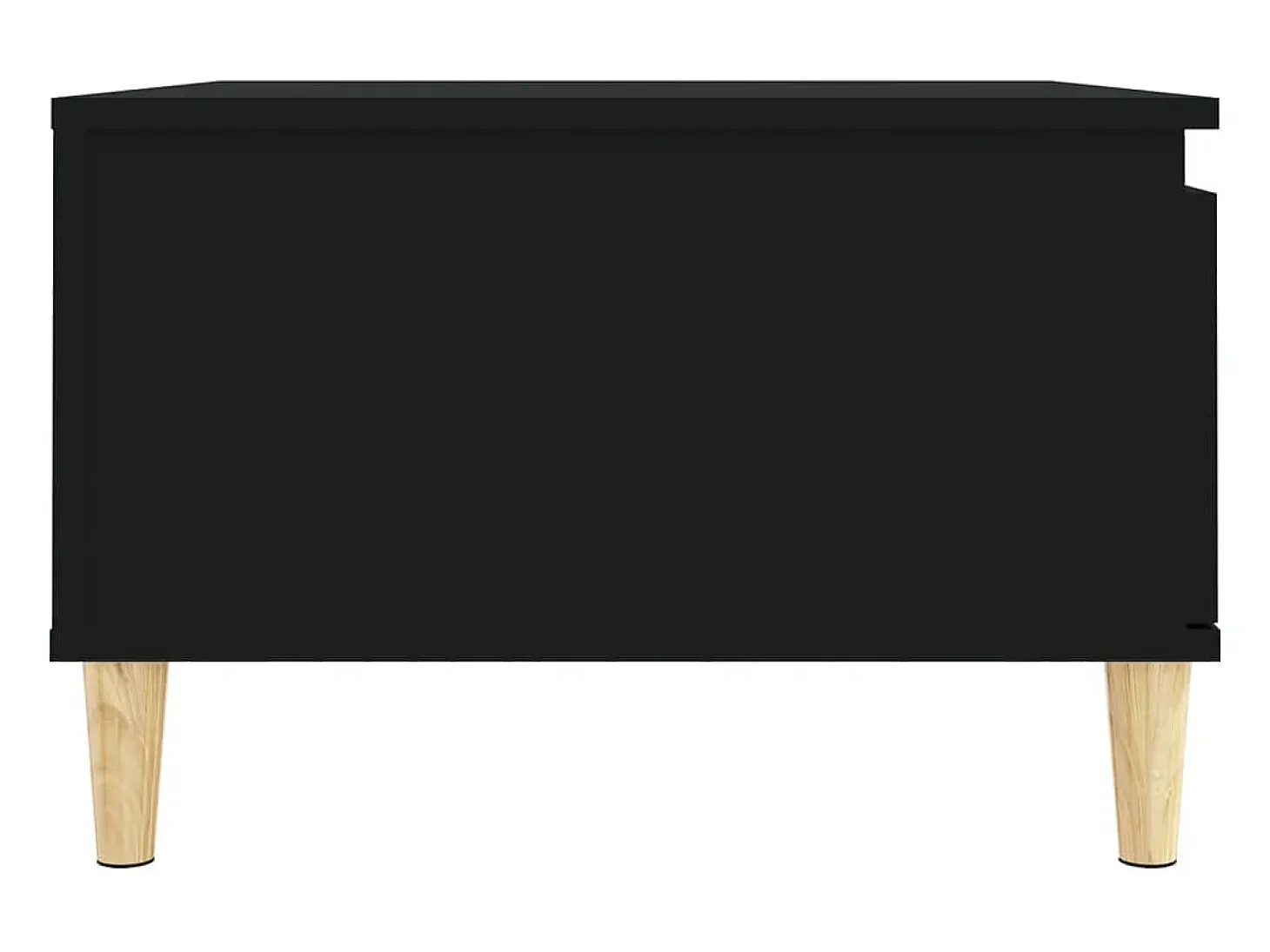 Mesa de centro madera contrachapada negro 55x55x36,5 cm
