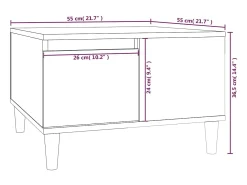 Mesa de centro madera contrachapada negro 55x55x36,5 cm