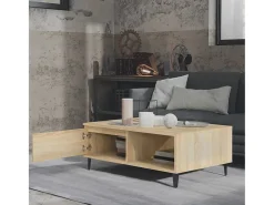 Mesa de centro madera contrachapada color roble 90x60x35 cm