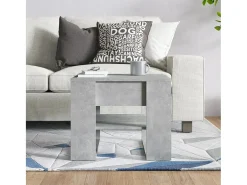 Mesa de centro madera contrachapada gris hormigón 55,5x55x45 cm