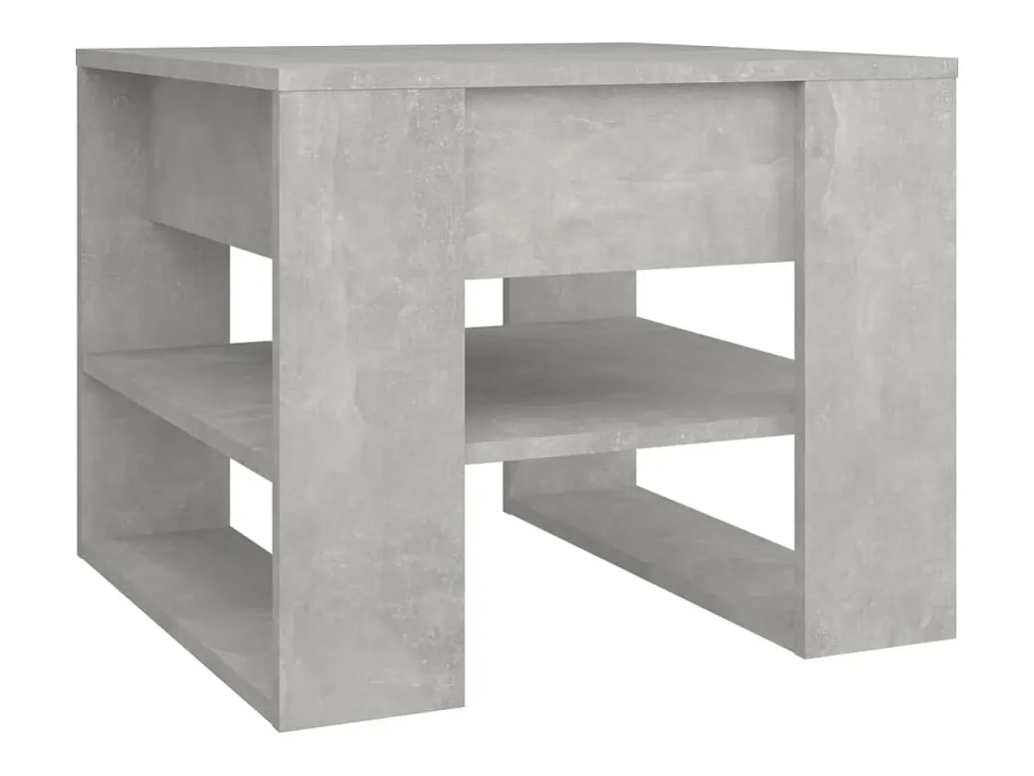 Mesa de centro madera contrachapada gris hormigón 55,5x55x45 cm