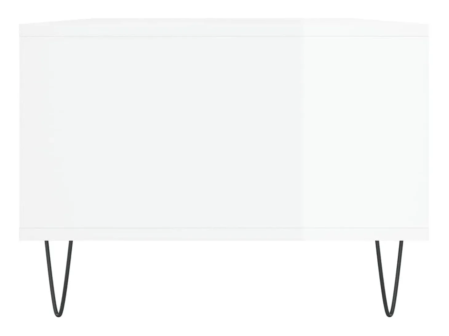 Mesa de centro madera contrachapada blanco brillo 90x50x36,5 cm
