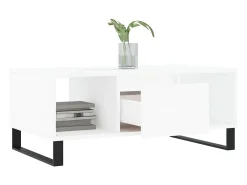 Mesa de centro madera contrachapada blanco 90x50x36,5 cm