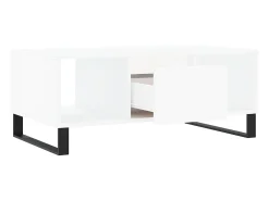 Mesa de centro madera contrachapada blanco 90x50x36,5 cm