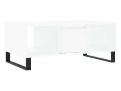 Mesa de centro madera contrachapada blanco 90x50x36,5 cm