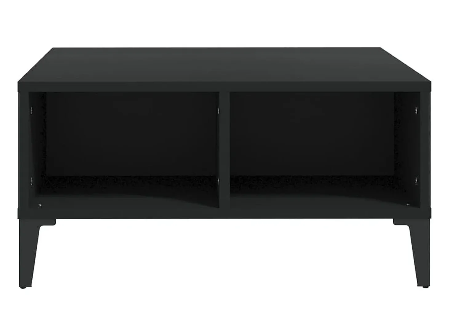 Mesa de centro madera contrachapada negro 60x60x30 cm