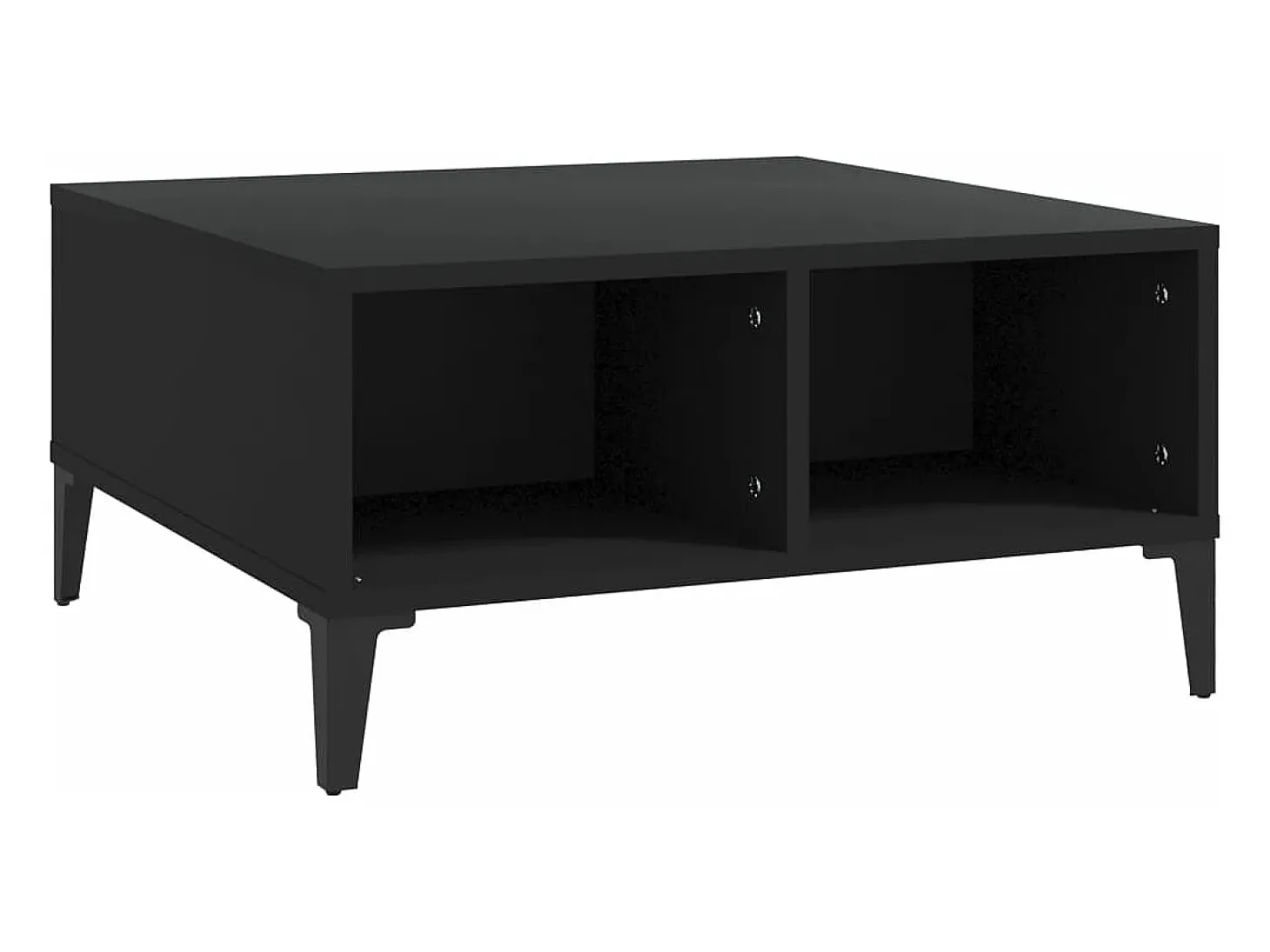 Mesa de centro madera contrachapada negro 60x60x30 cm