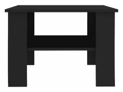 Mesa de centro madera contrachapada negro 60x60x42 cm