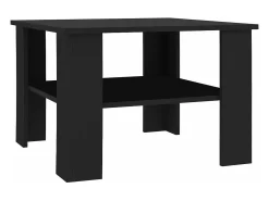 Mesa de centro madera contrachapada negro 60x60x42 cm