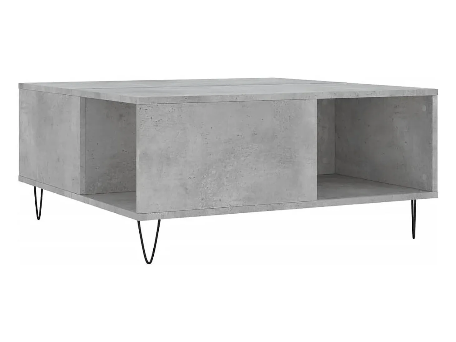 Mesa de centro madera contrachapada gris hormigón 80x80x36,5 cm