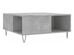 Mesa de centro madera contrachapada gris hormigón 80x80x36,5 cm