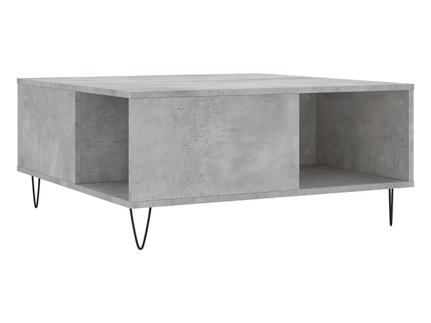 Mesa de centro madera contrachapada gris hormigón 80x80x36,5 cm
