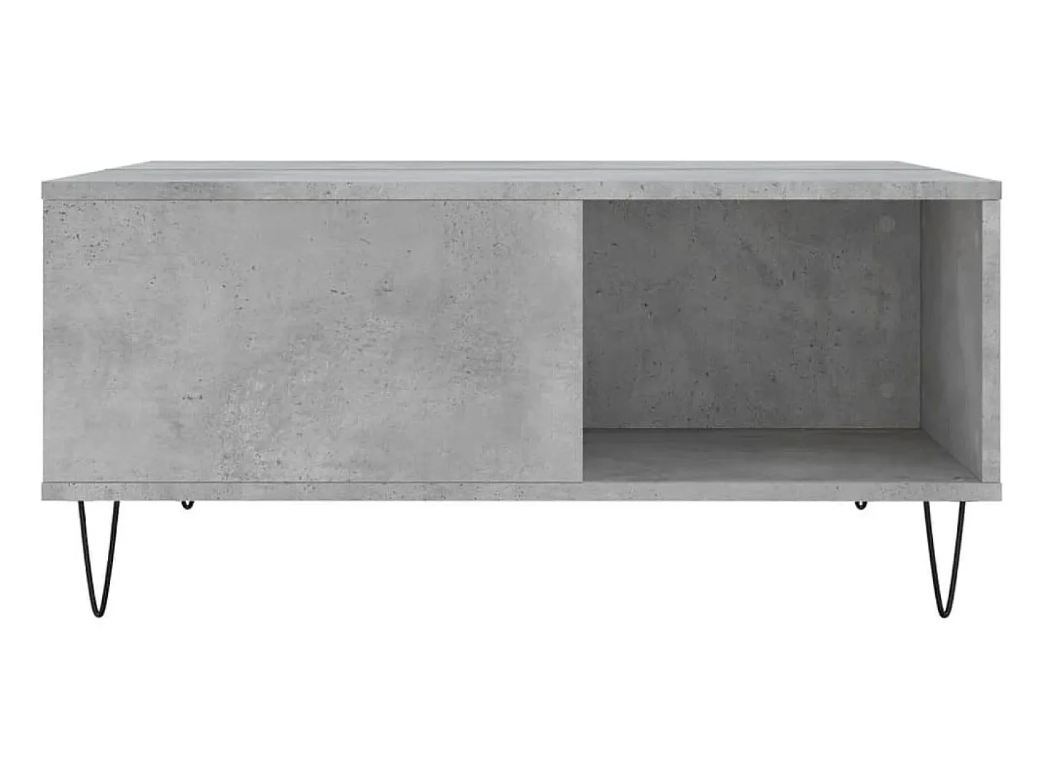 Mesa de centro madera contrachapada gris hormigón 80x80x36,5 cm
