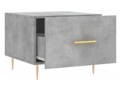 Mesa de centro madera de ingeniería gris hormigón 50x50x40 cm