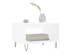 Mesa de centro madera de ingeniería blanca 60x50x40 cm