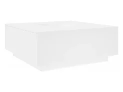 Mesa de centro madera de ingeniería blanca 100x100x40 cm