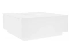Mesa de centro madera de ingeniería blanca 100x100x40 cm