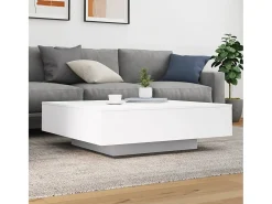 Mesa de centro madera de ingeniería blanco 100x100x31 cm