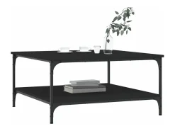 Mesa de centro madera de ingeniería negro 80x80x40 cm