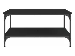 Mesa de centro madera de ingeniería negro 80x80x40 cm
