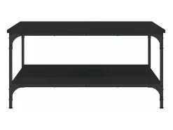Mesa de centro madera de ingeniería negro 80x80x40 cm