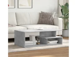 Mesa de centro madera de ingeniería gris hormigón 102x55x35 cm