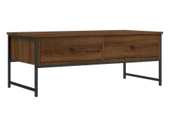 Mesa de centro madera de ingeniería marrón roble 101x49x39,5 cm