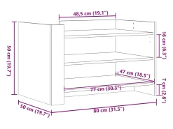 Mesa de centro madera de ingeniería blanca 80x50x50 cm