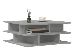 Mesa de centro madera de ingeniería gris hormigón 70x70x29 cm