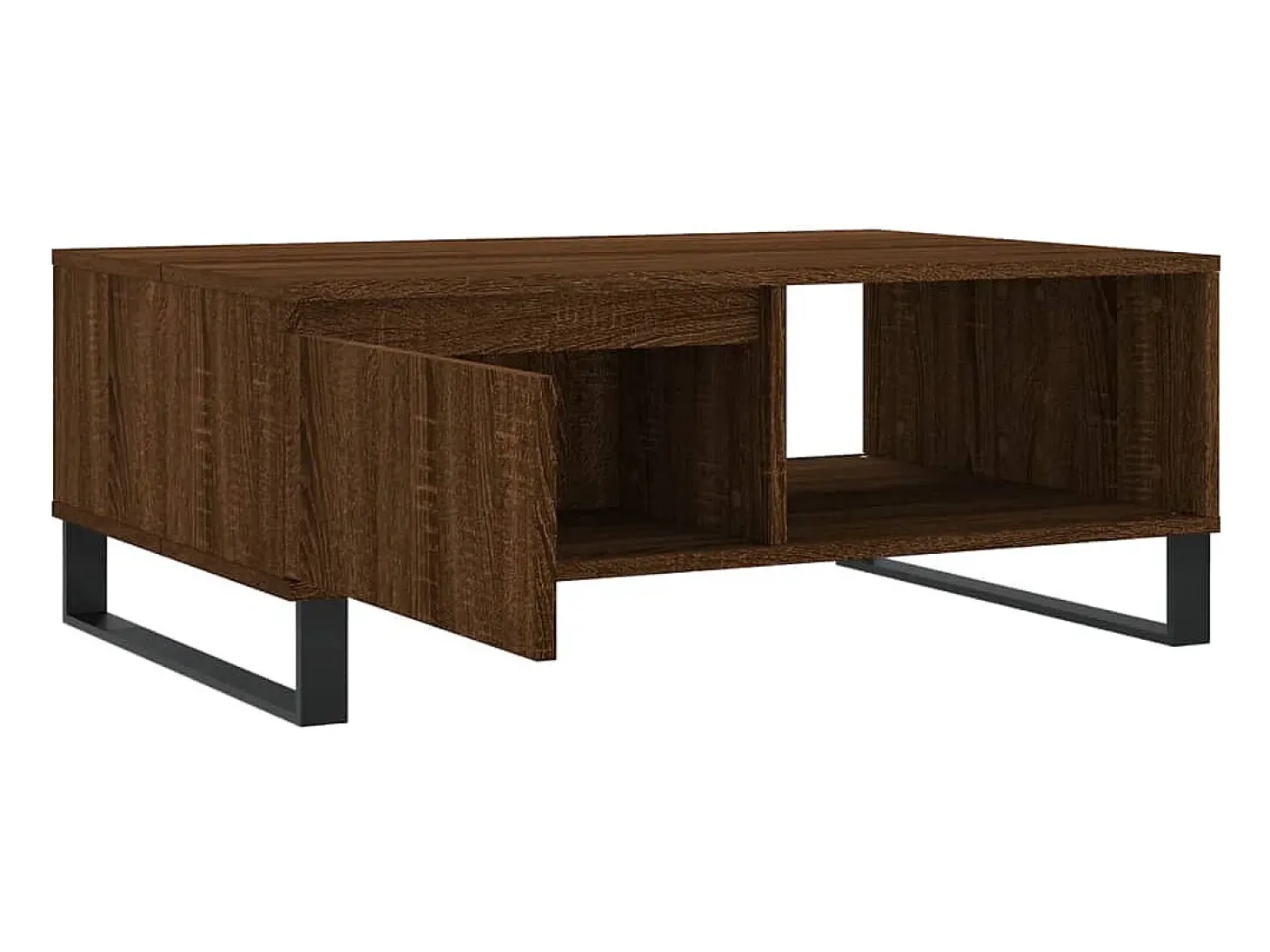 Mesa de centro madera de ingeniería roble marrón 90x60x35 cm