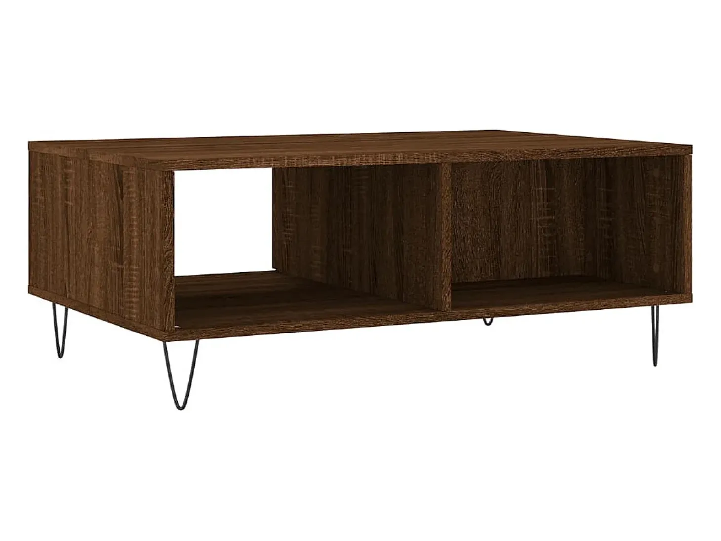 Mesa de centro madera de ingeniería roble marrón 90x60x35 cm