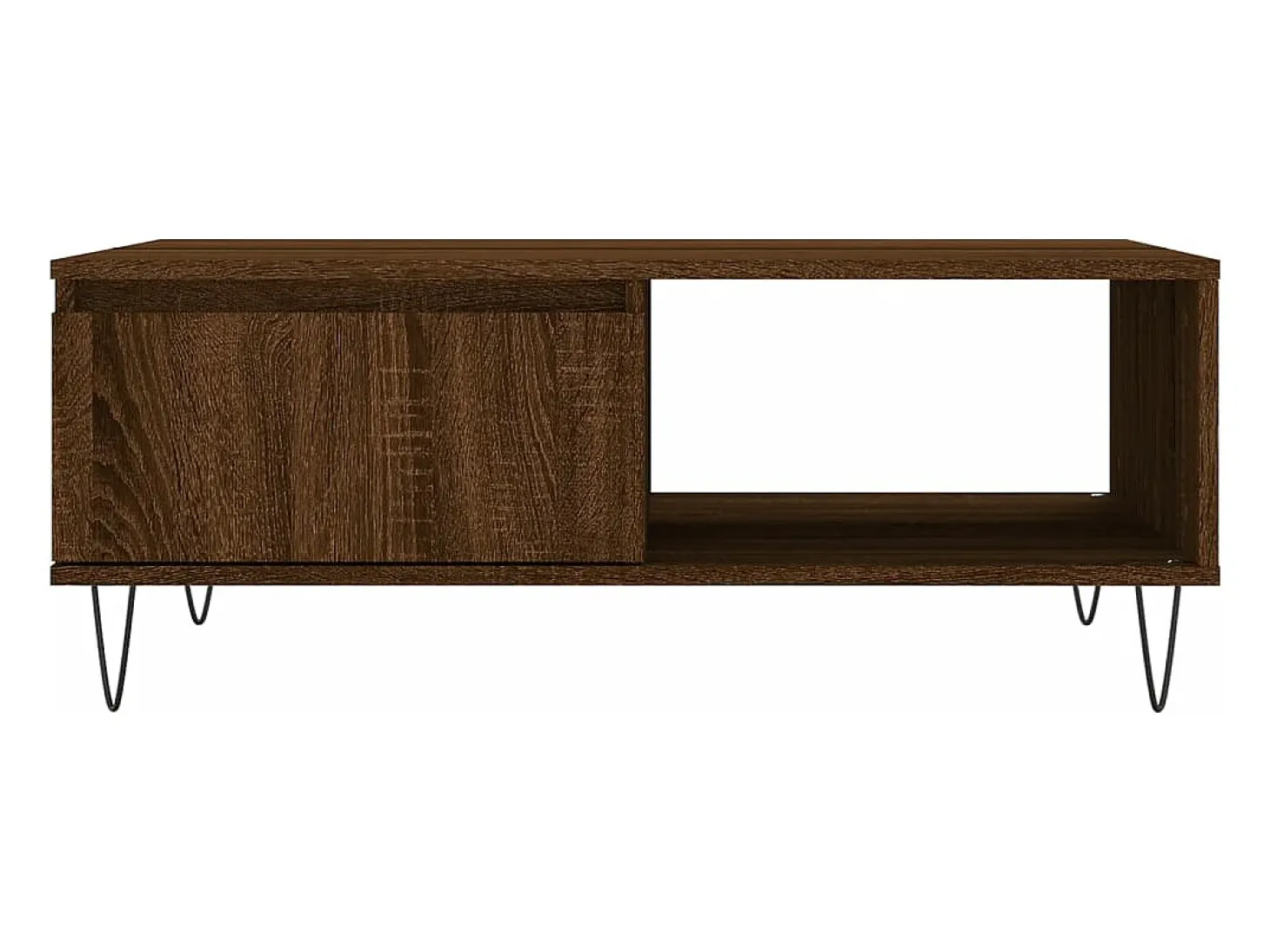 Mesa de centro madera de ingeniería roble marrón 90x60x35 cm