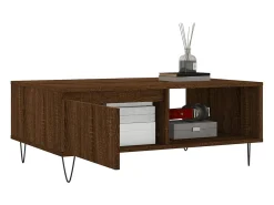 Mesa de centro madera de ingeniería roble marrón 90x60x35 cm