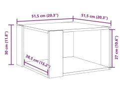 Mesa de centro madera de ingeniería gris Sonoma 51,5x51,5x30 cm