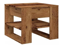 Mesa de centro madera de ingeniería madera antigua 55,5x55x45cm