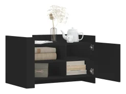 Mesa de centro madera de ingeniería negra 80x50x50 cm