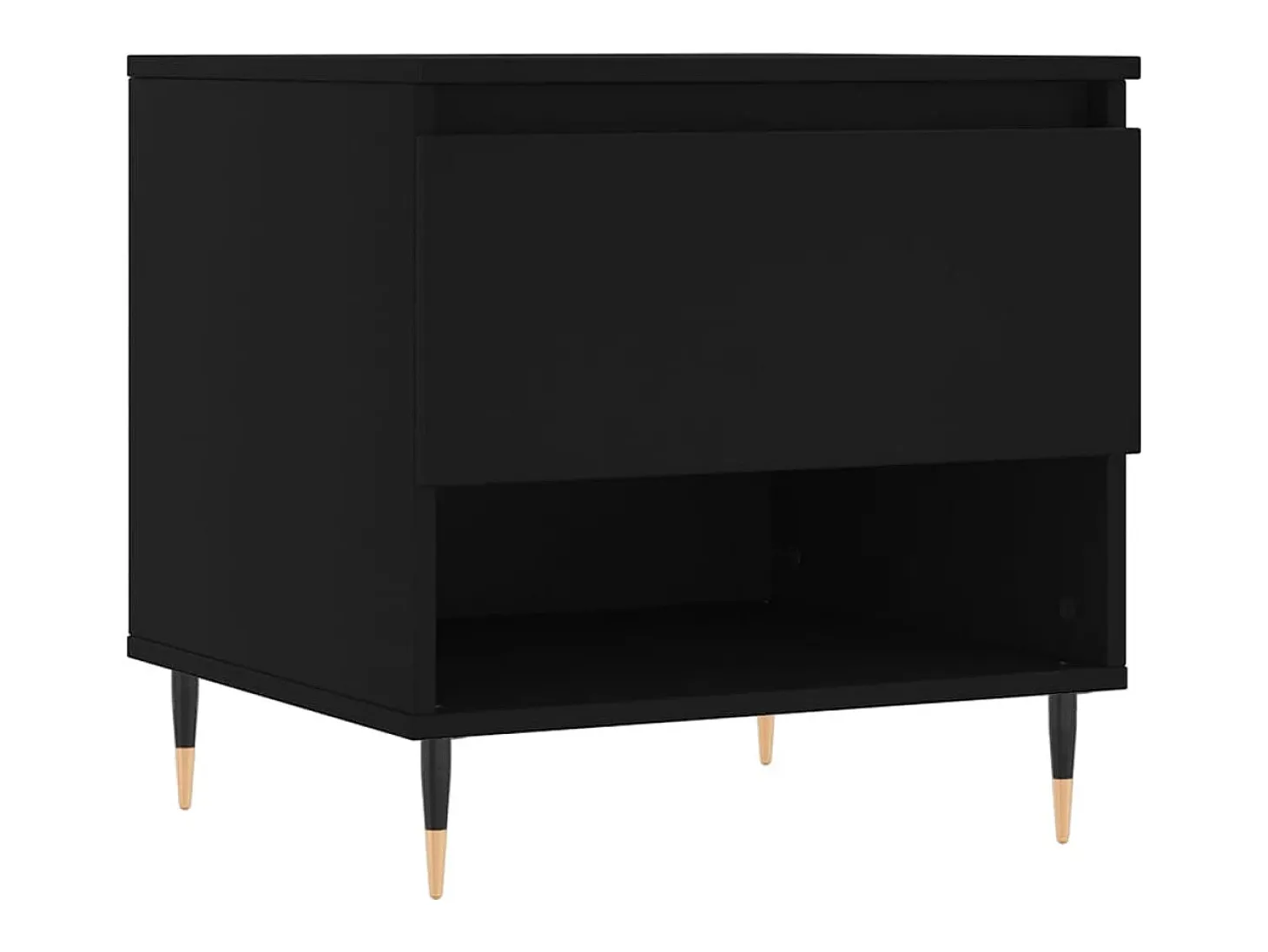 Mesa de centro madera de ingeniería negro 50x46x50 cm