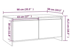 Mesa de centro madera de ingeniería gris Sonoma 90x50x41,5 cm