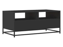Mesa de centro madera de ingeniería y metal negro 100x50x45 cm