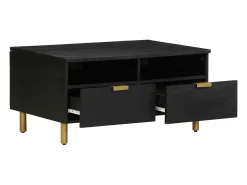 Mesa de centro madera de ingeniería negra 80x54x40 cm