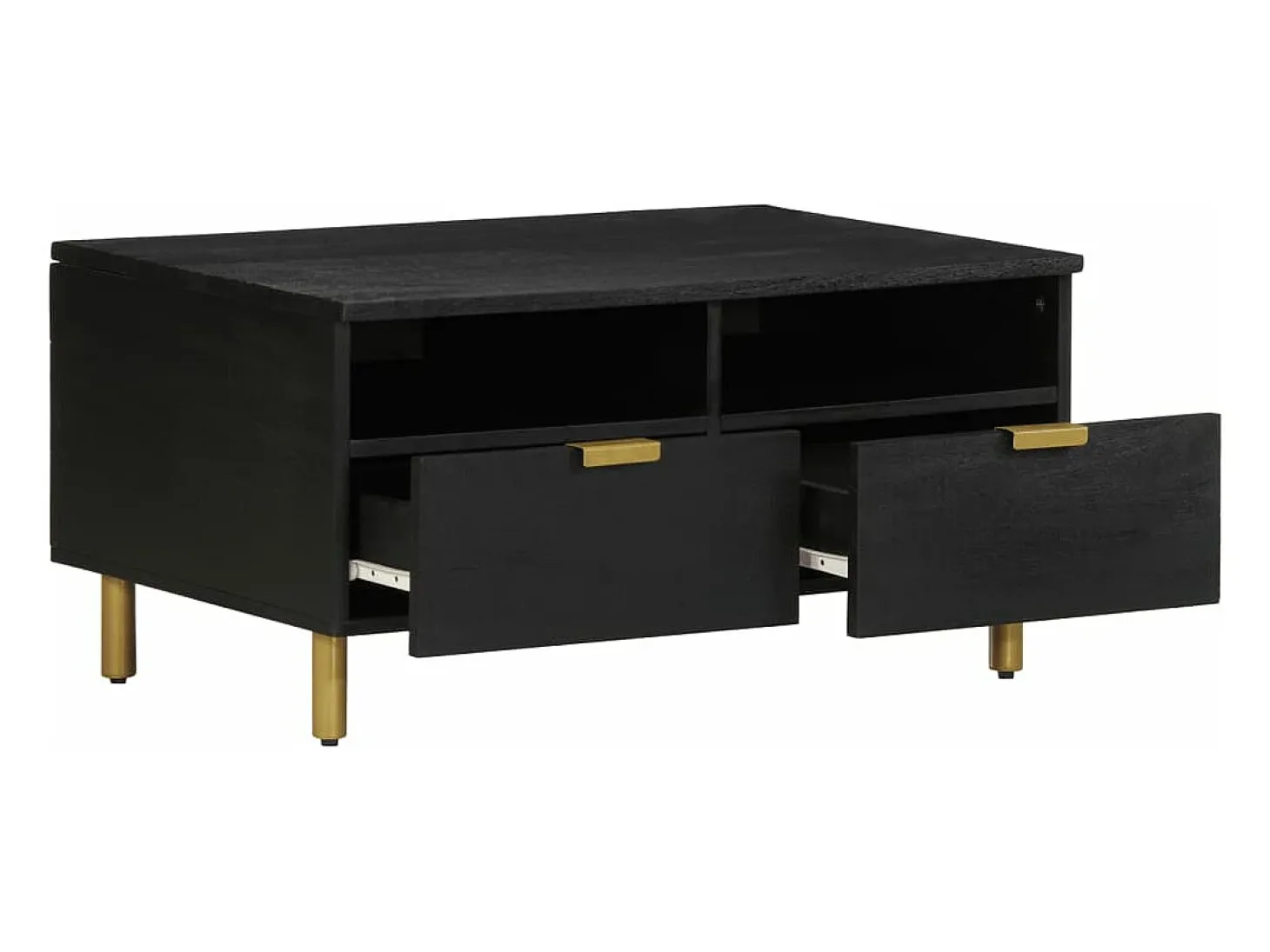 Mesa de centro madera de ingeniería negra 80x54x40 cm
