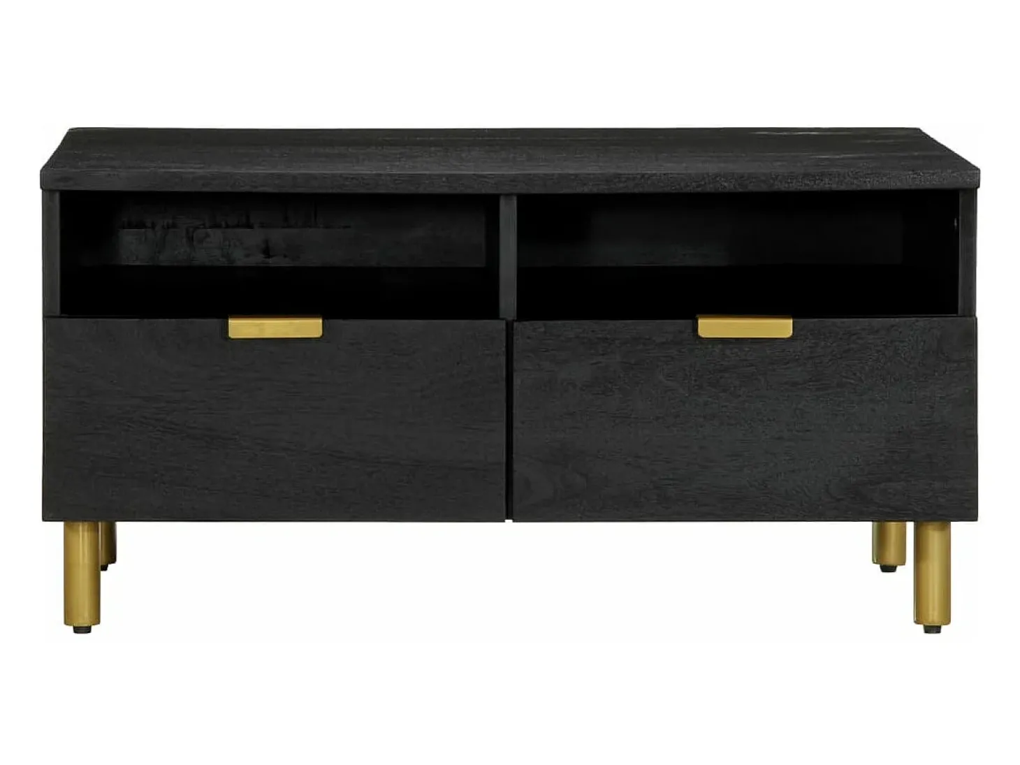 Mesa de centro madera de ingeniería negra 80x54x40 cm