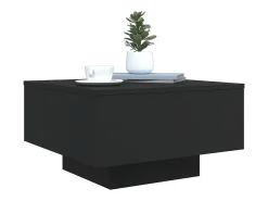 Mesa de centro madera de ingeniería negro 55x55x31 cm