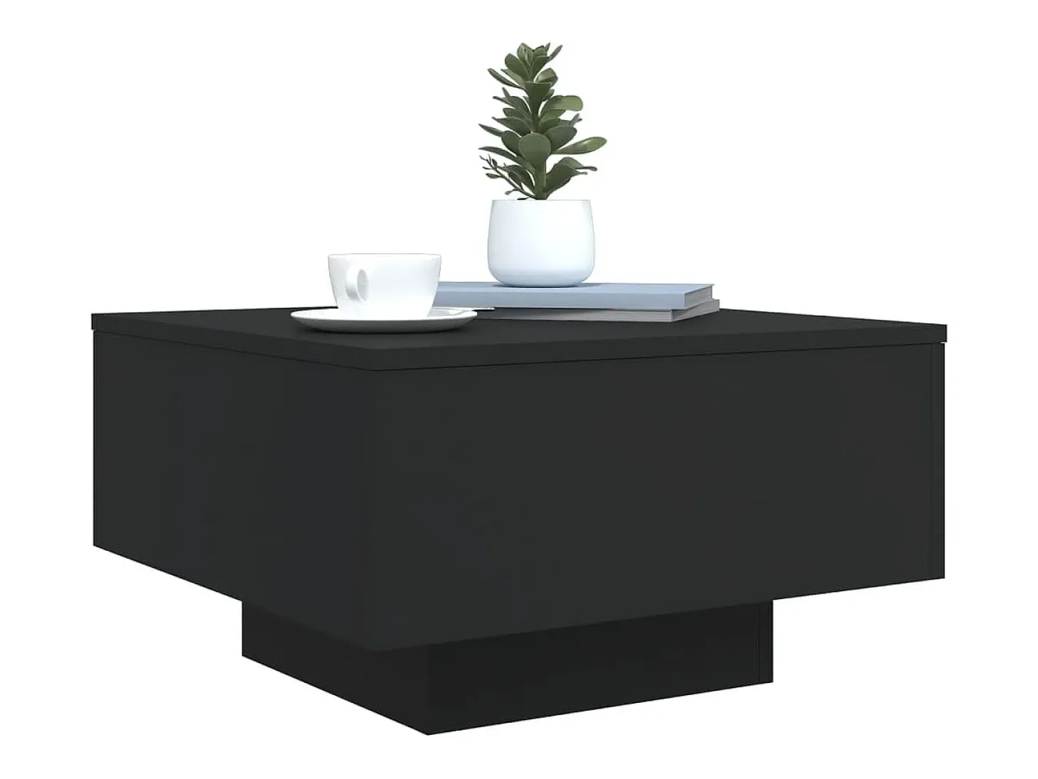 Mesa de centro madera de ingeniería negro 55x55x31 cm
