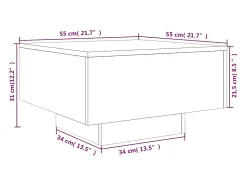 Mesa de centro madera de ingeniería negro 55x55x31 cm