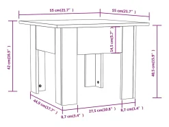Mesa de centro madera de ingeniería roble ahumado 55x55x42 cm