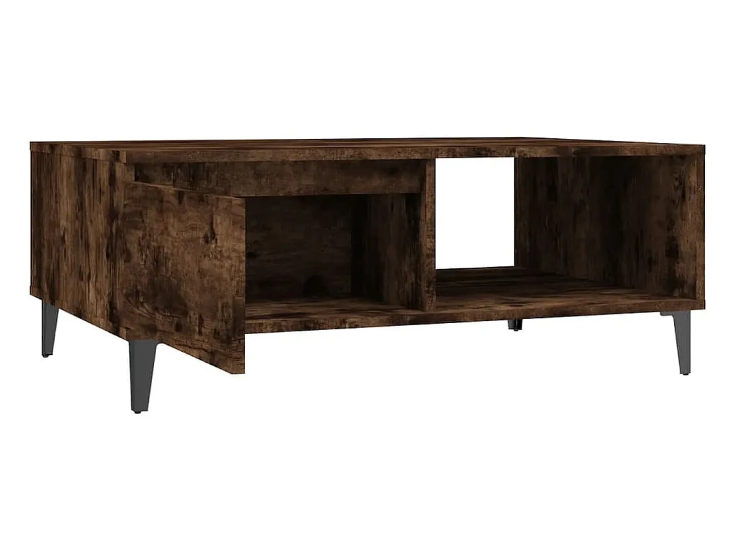 Mesa de centro madera de ingeniería roble ahumado 90x60x35 cm
