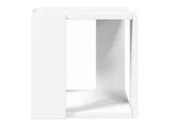 Mesa de centro madera de ingeniería blanca 32x32x30 cm